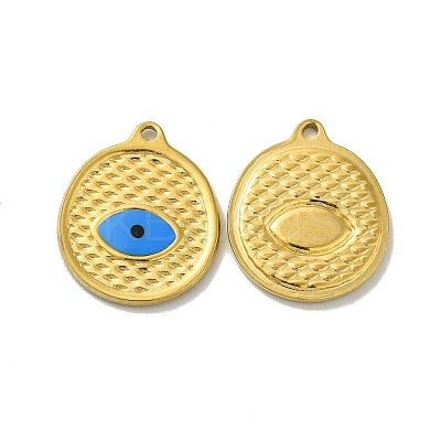 Ion Plating(IP) 304 Stainless Steel Enamel Pendants STAS-Q001-27G-1