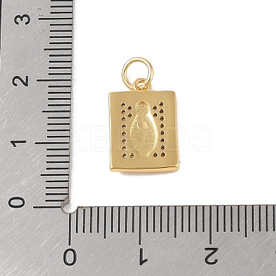 Brass Micro Pave Clear Cubic Zirconia Pendants KK-E111-31K-G-1