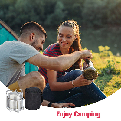 Portable Stainless Steel with Iron Liquid Alcohol Stoves for Camping AJEW-WH0314-339-1