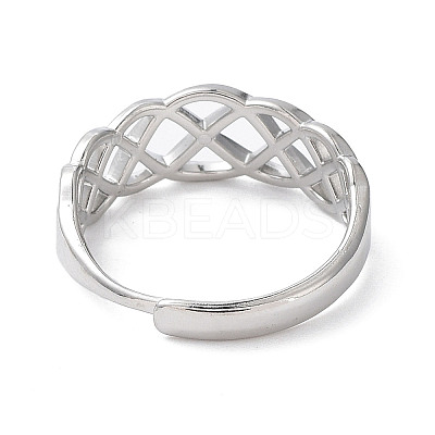 Non-Tarnish 304 Stainless Steel Hollow Sailor's Knot Adjustable Rings RJEW-D006-28P-1