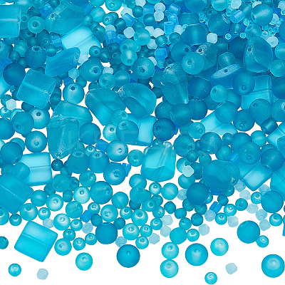 8 Styles Transparent Glass Beads GLAA-SP0001-54-1