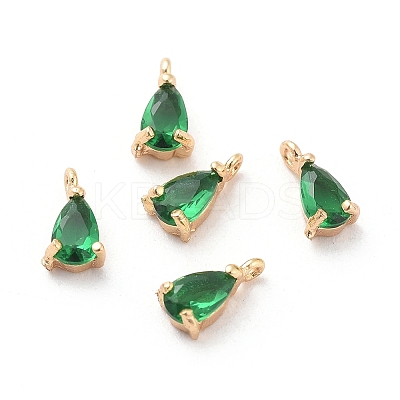 Brass Cubic Zirconia Charms X-KK-T038-367G-02-1