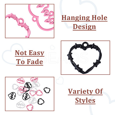 24Pcs 6 Style Spray Painted Zinc Alloy Pendants FIND-PJ0001-23-1