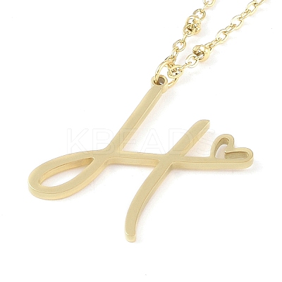 304 Stainless Steel Pendant Necklaces NJEW-H029-02G-H-1