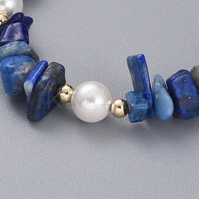 Natural Gemstone Chip Beaded Bracelets BJEW-JB04933-1