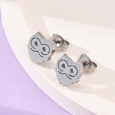Tarnish Resistant 304 Stainless Steel Stud Earrings EJEW-F227-17P-1