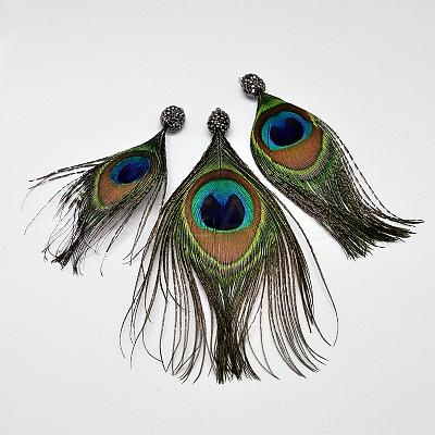 Peacock Feather Big Pendants RB-I074-01-1