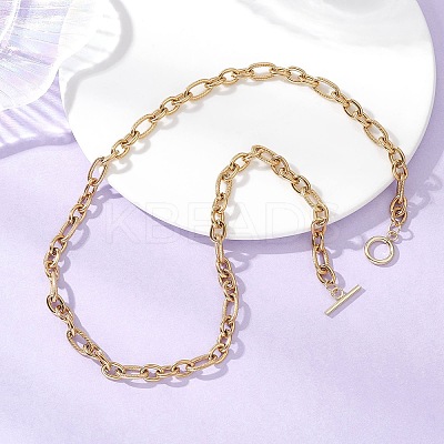 7MM 304 Stainless Steel Figaro Chain OT Necklaces NJEW-JN05706-1