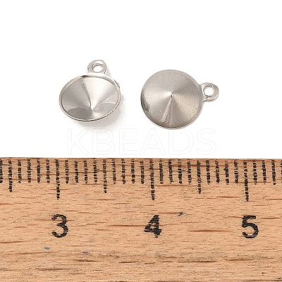304 Stainless Steel Pendant Pointed Back Rhinestone Settings STAS-U025-05A-P-1