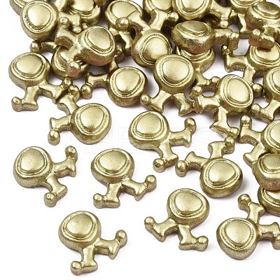 Spray Painted Opaque Resin Cabochons CRES-N027-06-1