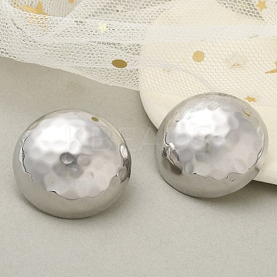 304 Stainless Steel Half Round Stud Earrings for Women EJEW-M089-10P-1