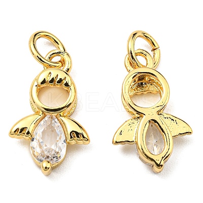 Brass with Cubic Zirconia Pendants KK-K341-06G-1