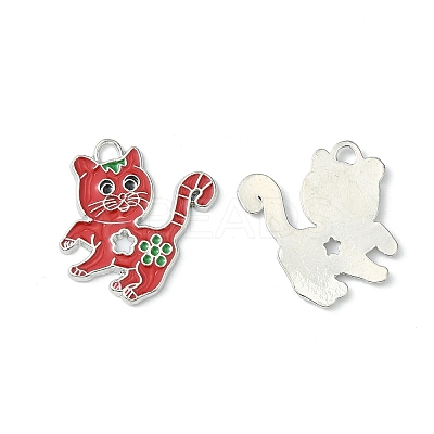 Alloy Enamel Kitten Pendants ENAM-P033-1-1