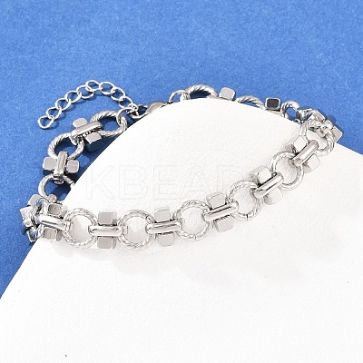 304 Stainless Steel Link Chain Bracelets for Women BJEW-H207-01F-P-1
