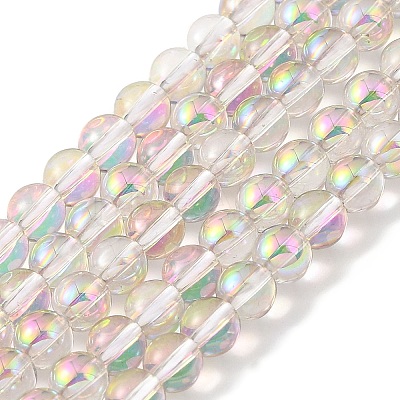 Transparent Electroplate Glass Beads Strands GLAA-T032-T4mm-C12-1