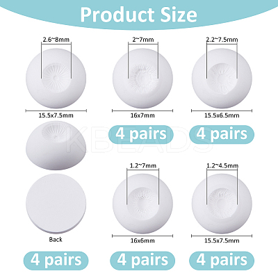 20 Pairs 5 Styles Natural Selenite Craft Doll Eye DIY-FH0009-64-1