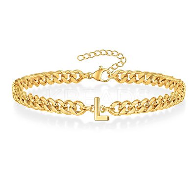 Letter 304 Stainless Steel Link Bracelets FS-WG7830E-11-1