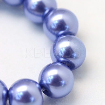 Baking Paint Pearlized Glass Pearl Round Bead Strands HY-Q003-4mm-09-1