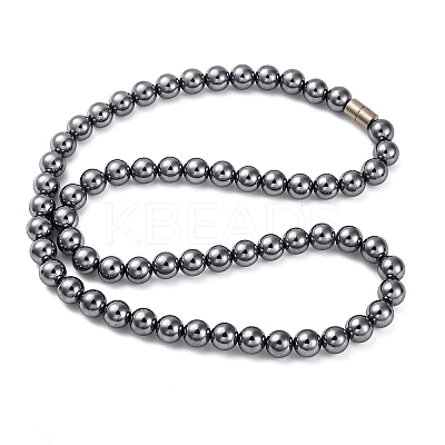 8mm Round Terahertz Stone Beaded Necklaces NJEW-H045-02-1