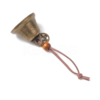 Iron Bell & Alloy Star Pendant Decorations HJEW-JM03366-1