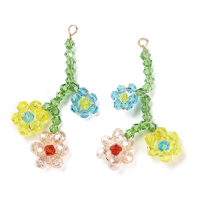 Glass Beaded Pendants GLAA-C028-05B-1