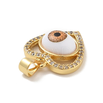 Brass Micro Pave Cubic Zirconia Pendants KK-B059-43G-D-1