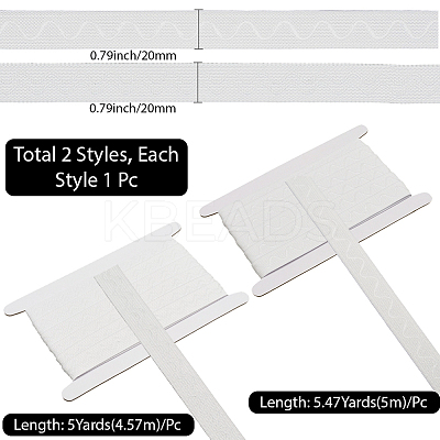 2 Styles Flat Non-slip Transparent Silicone Polyester Elastic Bands SRIB-GF0001-49B-1