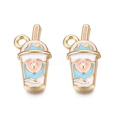 Eco-Friendly Zinc Alloy Milkshake Pendants LS-X-ENAM-R051-16-02G-NR-1