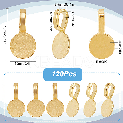 120Pcs Alloy Glue On Flat Pad Pendant Bails FIND-SP0001-88G-1