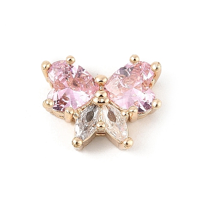 Brass Micro Pave Cubic Zirconia Pendants KK-K297-25G-03-1