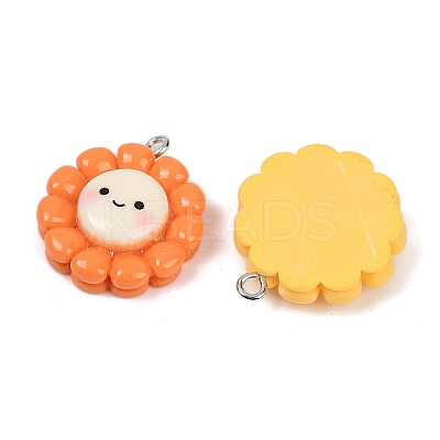 Sunflower Opaque Resin Pendants RESI-Z034-01P-1