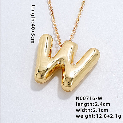 Stainless Steel Party Balloon Letter Pendant Cable Chain Necklaces for Women YF1942-23-1