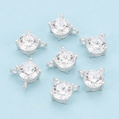 925 Sterling Silver Micro Pave Clear Cubic Zirconia Charms STER-N017-17A-S-1