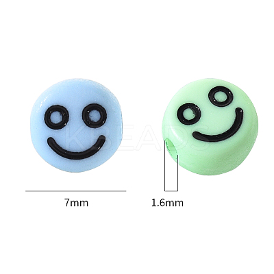 Opaque Acrylic Beads MACR-YW0001-22A-1
