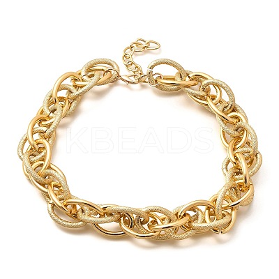 Punk Hiphop Styles Alloy Rope Chain Necklaces for Men LS-NJEW-K391-01G-1