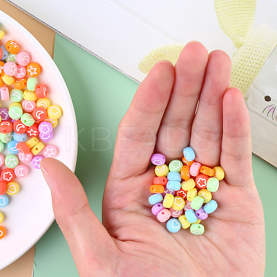 Opaque Acrylic Beads MACR-YW0001-18F-1