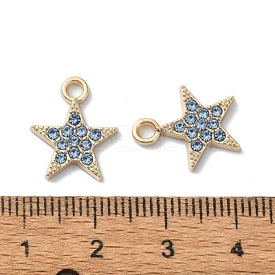 Alloy Rhinestone Pendants RB-P037-01G-01-1