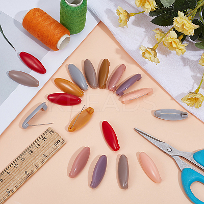 48Pcs Resin Safety Pin Brooches JEWB-OC0001-11C-1