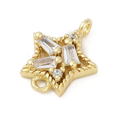 Brass Clear Cubic Zirconia Connector Charms LS-KK-Z094-03G-02-1