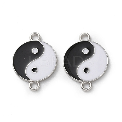 Alloy Black & White Enamel Yin-yang Connector Charms PALLOY-V009-10P-1