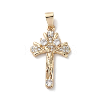 Brass Micro Pave Clear Cubic Zirconia Pendants KK-A212-11E-G-1