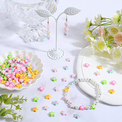 360Pcs 6 Styles Opaque/Transparent Acrylic Bead OACR-SC0001-91-1