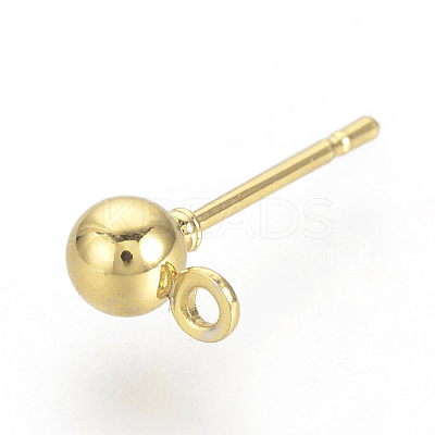 Iron Ball Stud Earring Findings X-KK-R071-09G-1