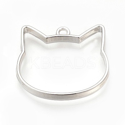 Rack Plating Alloy Kitten Open Back Bezel Pendants LS-X-PALLOY-R099-29P-FF-1