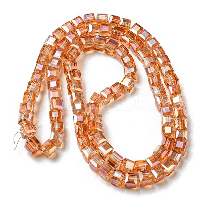 Electroplate Glass Beads Strands EGLA-D018-6x6mm-50-1