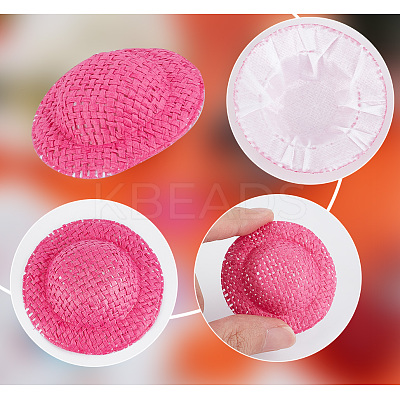 24Pcs 8 Colors Mini Handmade Cloth Doll Hat DIY-DR0001-63-1