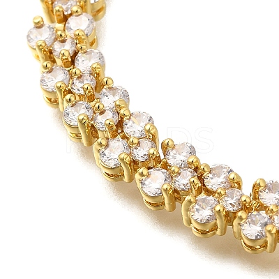 Rack Plating Brass Cubic Zirconia Bracelets for Women BJEW-M008-31G-1