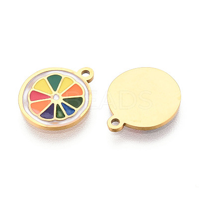 304 Stainless Steel Enamel Charms LS-STAS-N112-05A-G-1