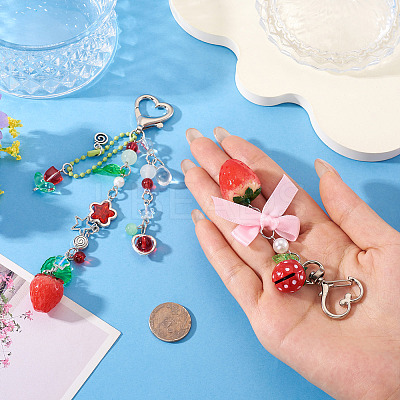2Pcs 2 Styles Resin Pendant Decorations HJEW-TA0001-37-1