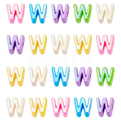 20Pcs UV Plating Opaque Acrylic European Beads OACR-TADJ0001-16W-1